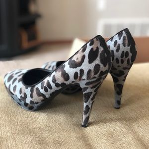 Blue & Brown Cheetah Print J crew heels size 8 1/2